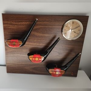 Powerbilt Citation 3 Vintage Golf club, Clock Wooden Display Plaque Office Decor